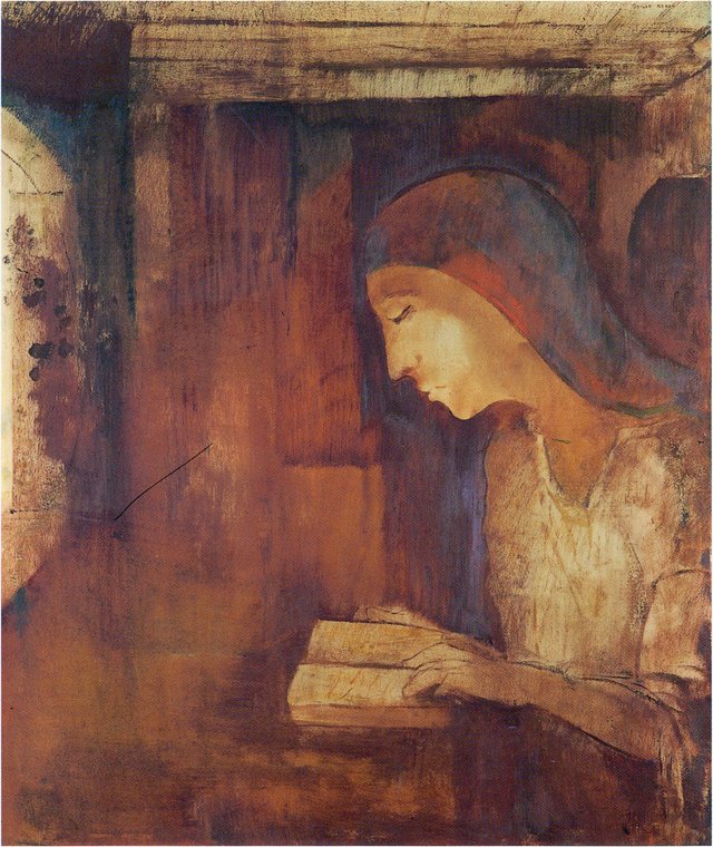 A Woman Reading a Book or Reading by Odilon Redon