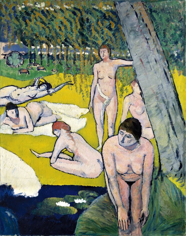 Bathers with water lilies by Émile Bernard