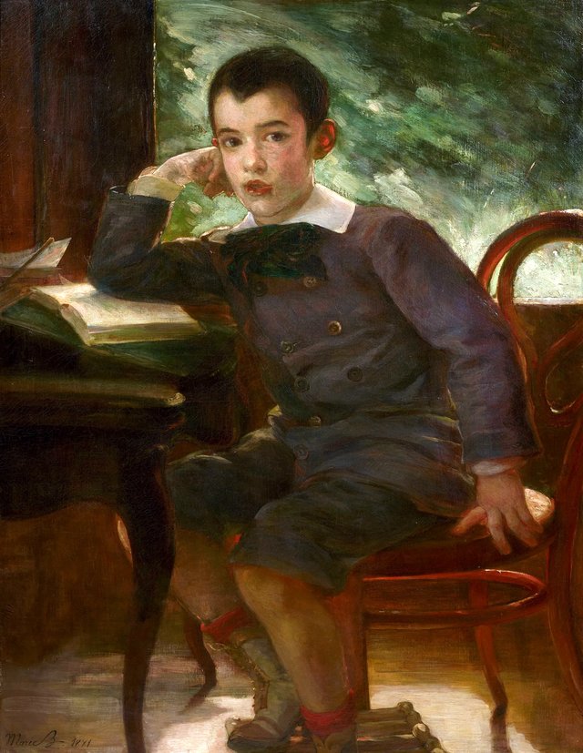 Portrait de Pierre Bracquemond enfant, fils de l'artiste by Marie Bracquemond