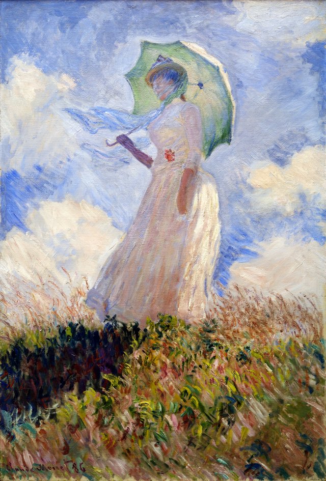 Woman with a Parasol, facing left by Claude Monet