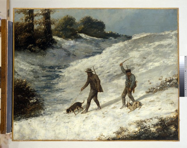 Chasseurs dans la neige by Gustave Courbet