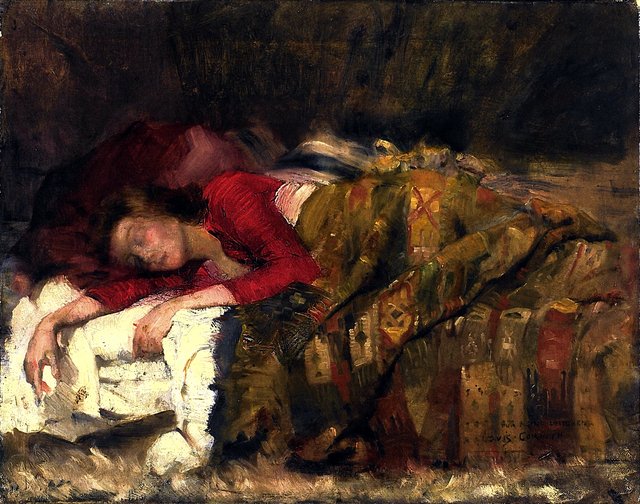 Schlafendes Mädchen by Lovis Corinth