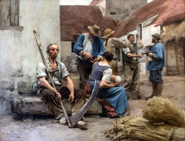 Paying the harvesters by Léon Augustin Lhermitte