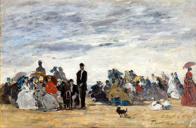 The Beach at Trouville by Eugène Louis Boudin