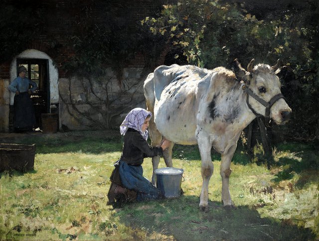 The white cow by Julien Dupré