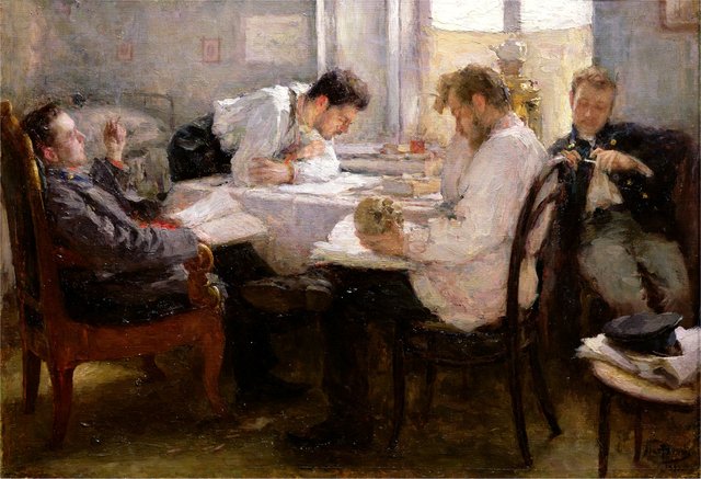 The Night before the Exam by Leonid Pasternak