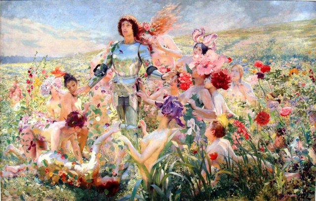 Le Chevalier aux Fleurs by Georges Rochegrosse
