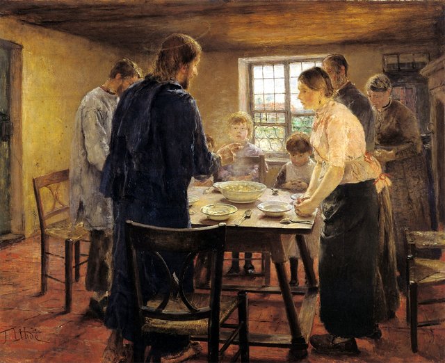 Christ with the Peasants by Fritz von Uhde