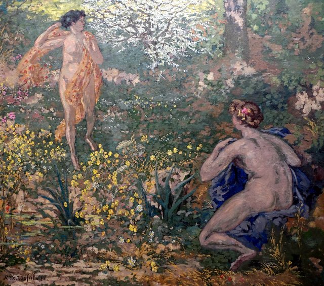 Rape of Leucippus' daughters by Ker-Xavier Roussel