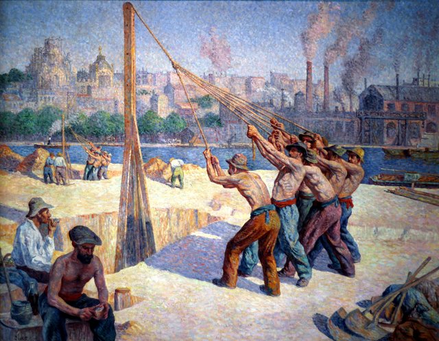 Les Batteurs de pieux by Maximilien Luce