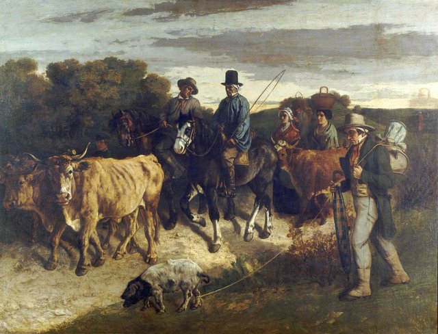 Peasants from Flagey back from the Fair by Gustave Courbet