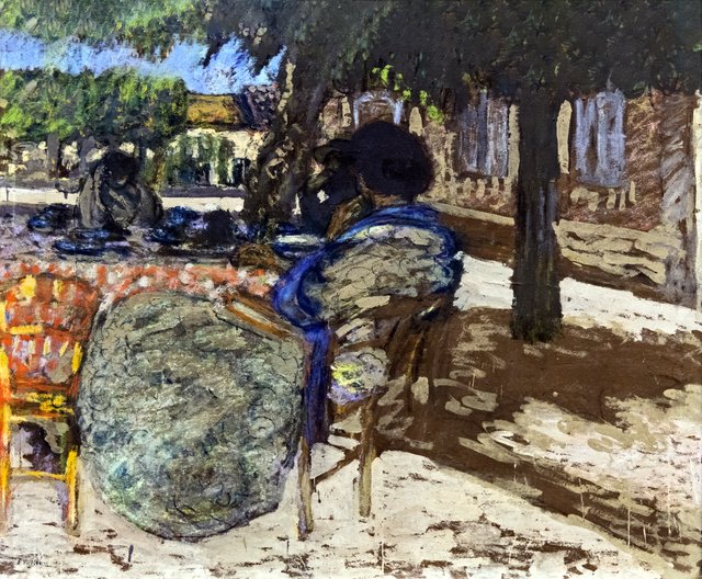 Sous les arbres du pavillon rouge by Édouard Vuillard