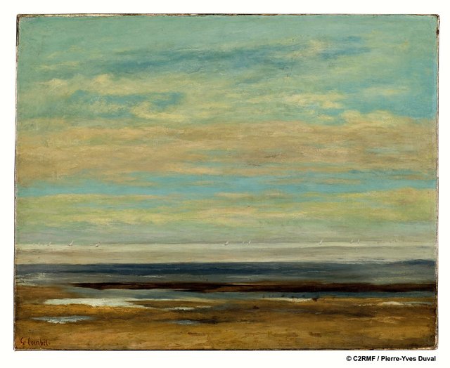 Meerlandschaft am weiten Strand by Gustave Courbet