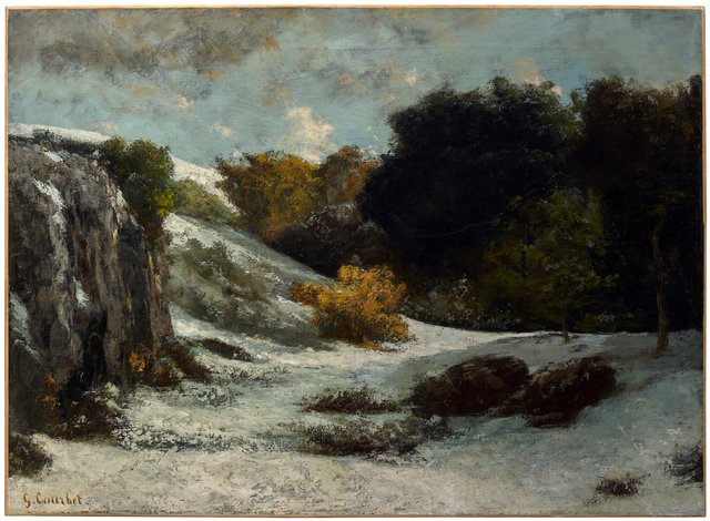 Landscape under snow (Paysage sous la neige) by Gustave Courbet