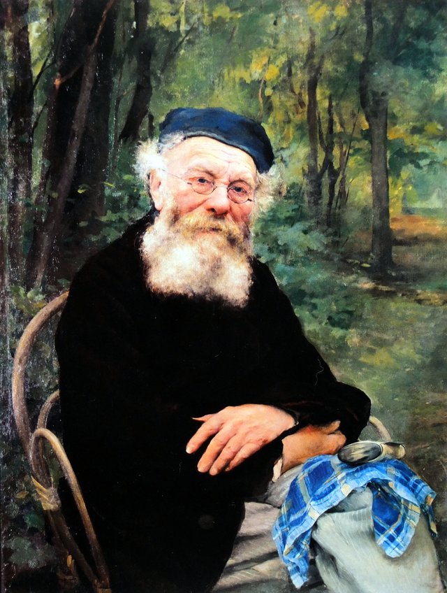 The artist's grandfather by Jules Bastien-Lepage