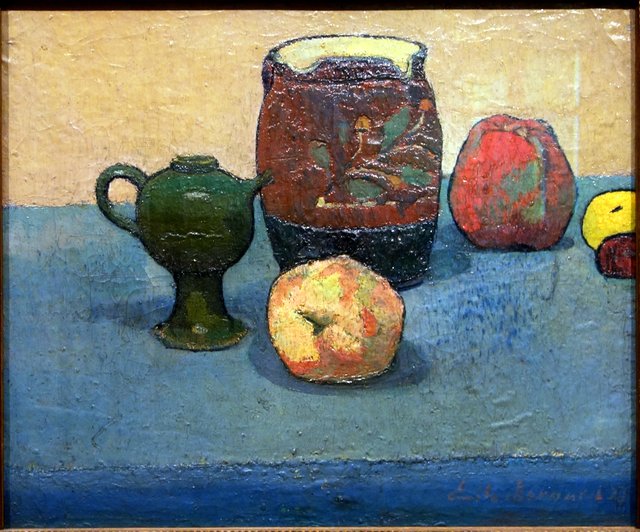 Pots de grès et pommes by Émile Bernard