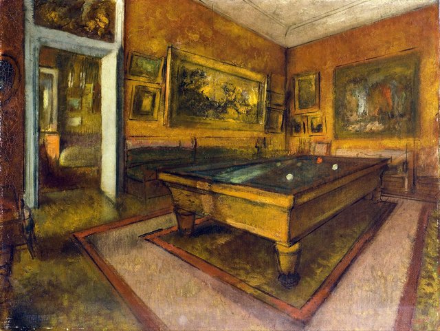 Salle de billard au Ménil-Hubert by Edgar Degas