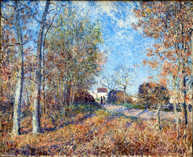 Un coin de bois aux Sablons by Alfred Sisley