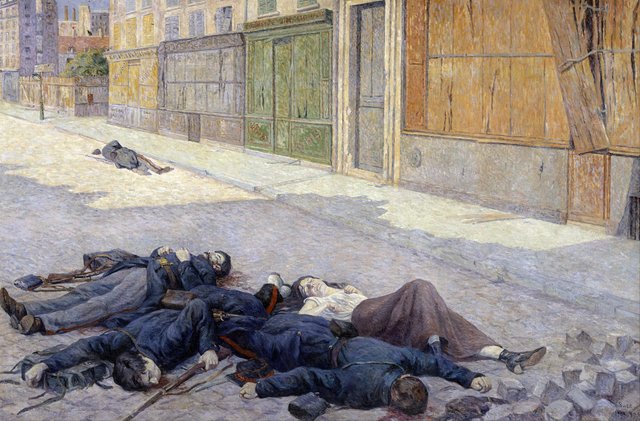 A street in Paris, May 1871 by Maximilien Luce