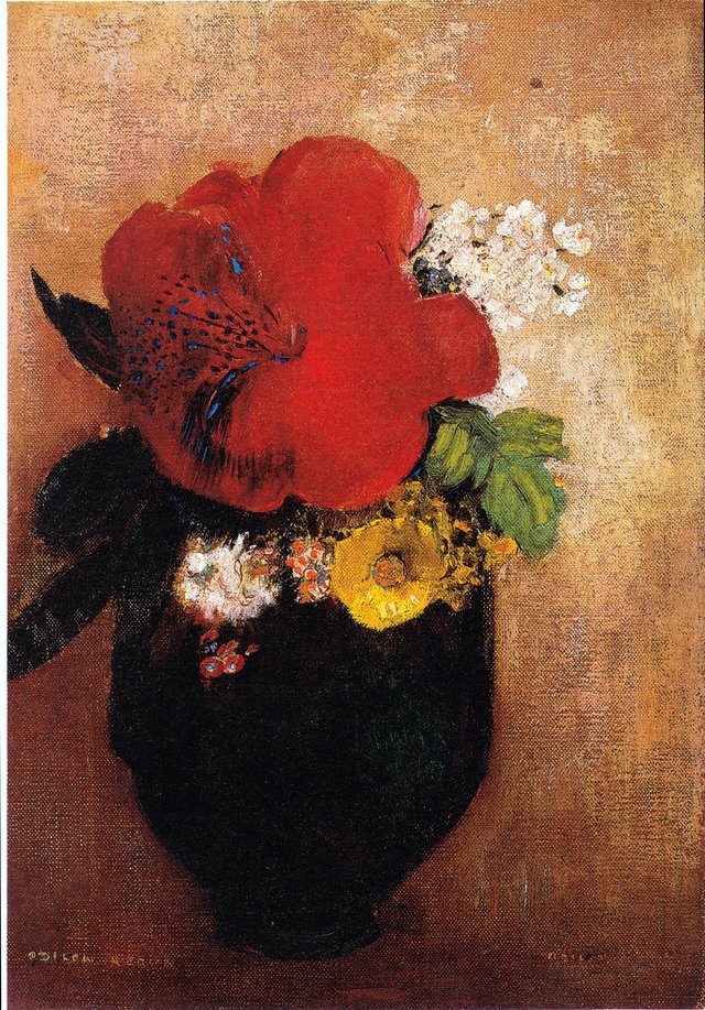 The red poppy by Odilon Redon