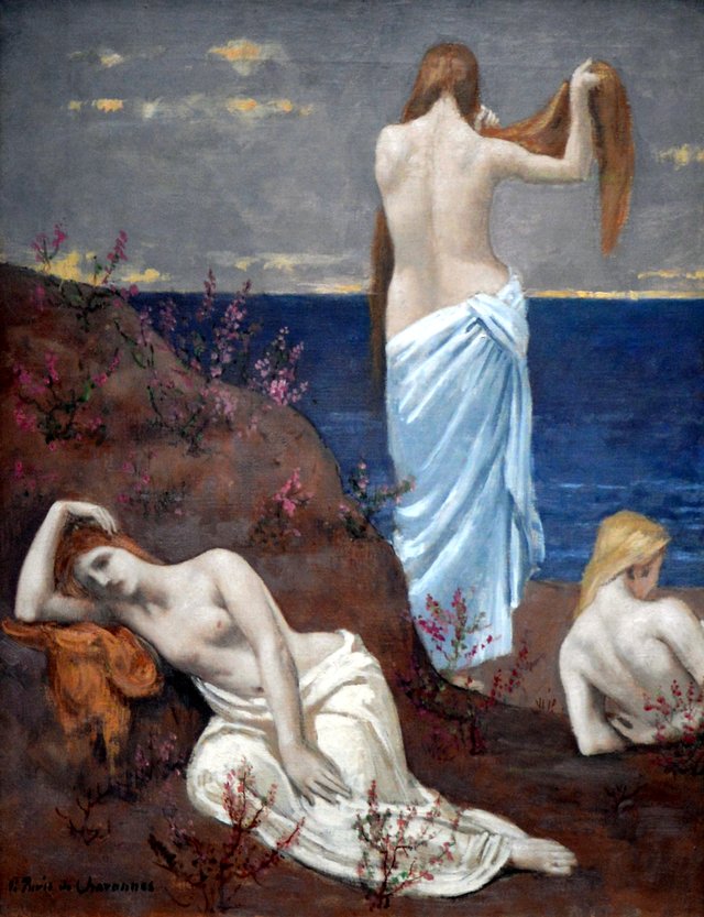 Young Girls on the Edge of the Sea by Pierre Puvis de Chavannes
