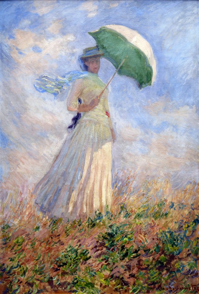Femme à l'ombrelle tournée vers la droite by Claude Monet