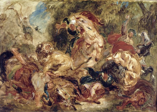 Chasse aux lions by Eugène Delacroix
