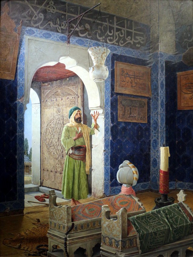Old man in front of children's graves by Osman Hamdi Bey