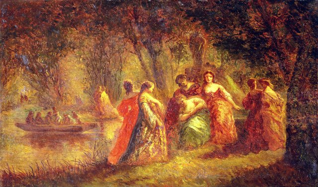 Boating Party by Adolphe Joseph Thomas Monticelli