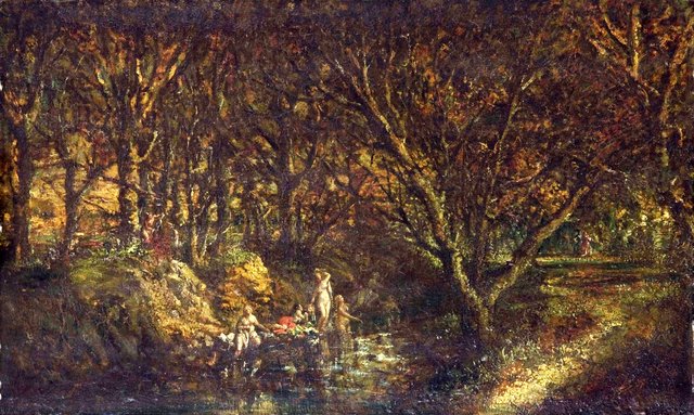 Nymphs Bathing by Adolphe Joseph Thomas Monticelli