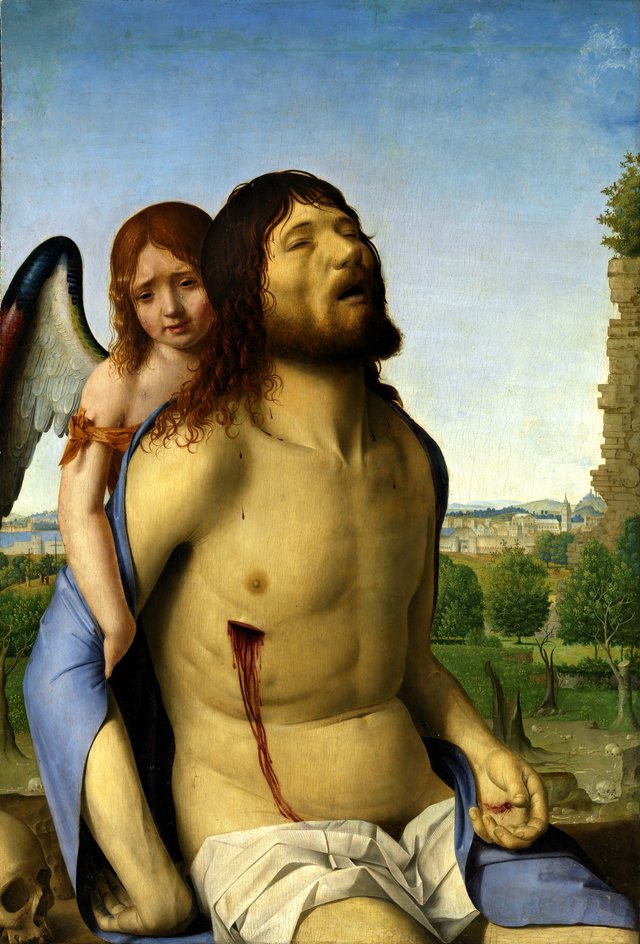 The Dead Christ Supported by an Angel by Antonello da Messina