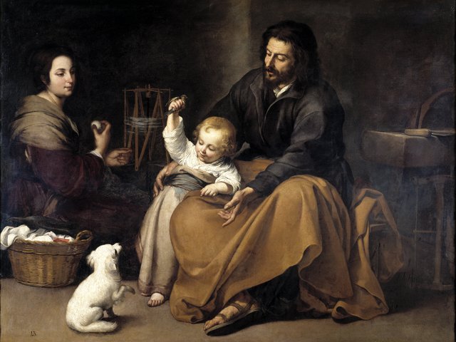The Holy Family with a Bird by Bartolomé Esteban Murillo
