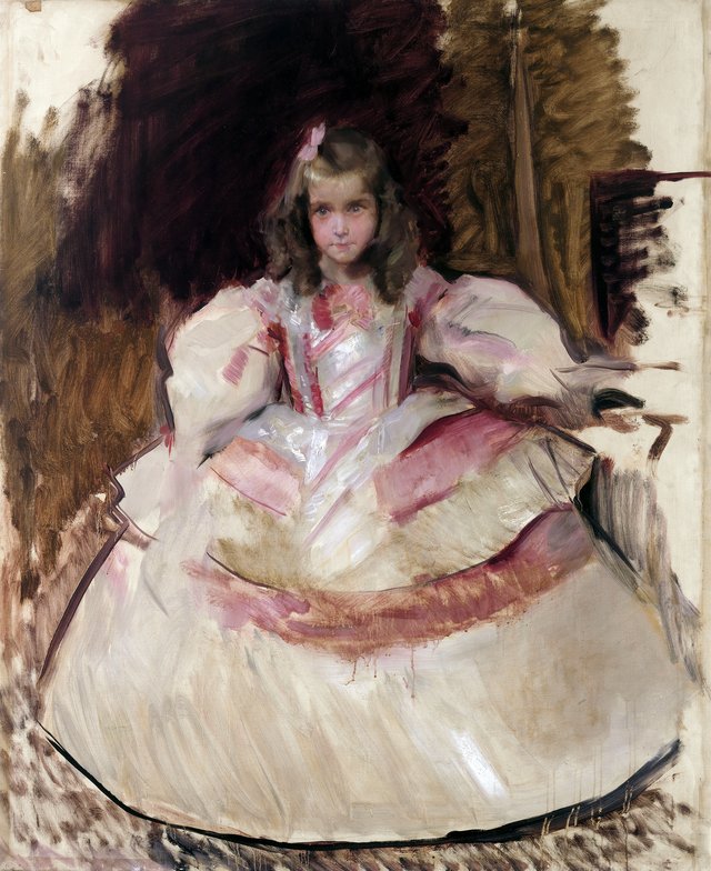 La niña María Figueroa vestida de menina by Joaquín Sorolla
