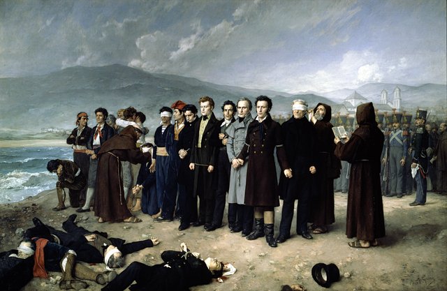The Execution of Torrijos and his companions in the Malaga's beach by Antonio Gisbert
