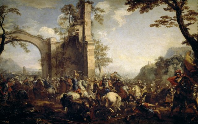 Battle between Christians and Moslems by Jacques Courtois