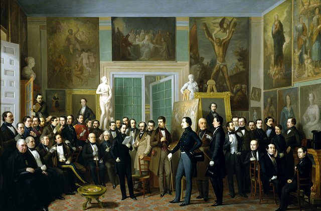The Contemporary Poets. A Reading of Zorrilla in the Artist's Studio by Antonio María Esquivel
