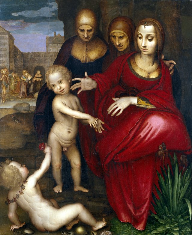 Saint Anne, the Virgin, Saint Elisabeth, Saint John and the Child Jesus by Fernando Yáñez de la Almedina
