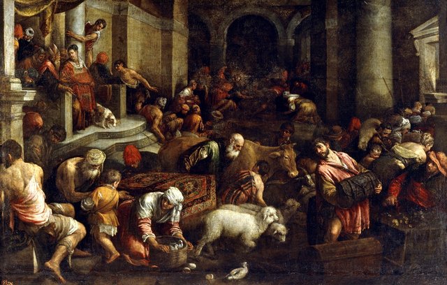 Expulsion of the Merchants from the Temple by Jacopo Bassano