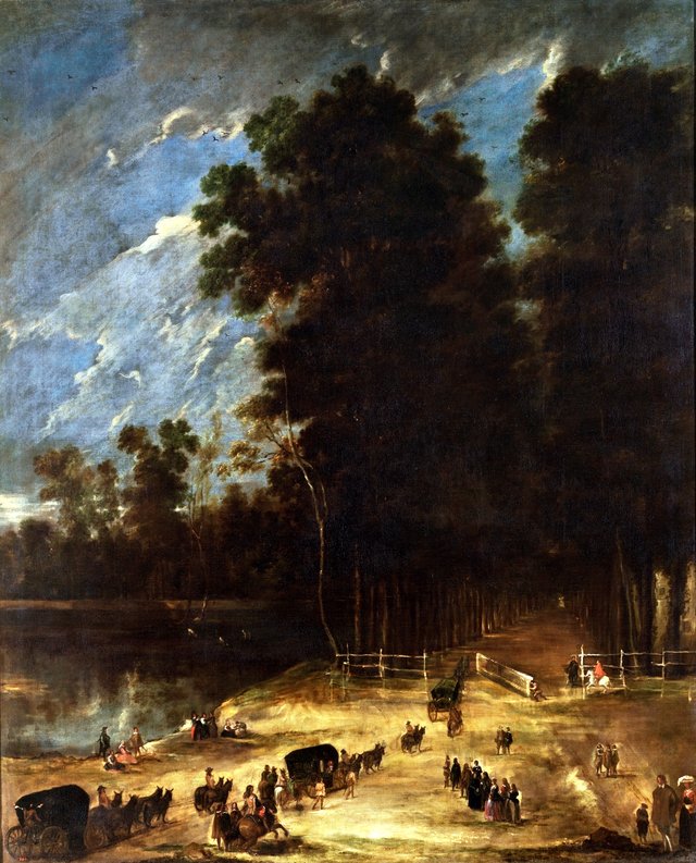 The calle de la Reina in Aranjuez by Juan Bautista Martínez del Mazo
