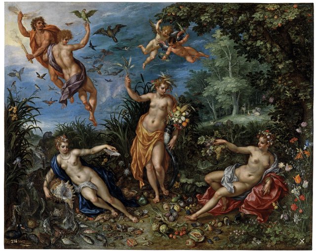 Allegory of Abundance and the Four Elements by Hendrick de Clerck