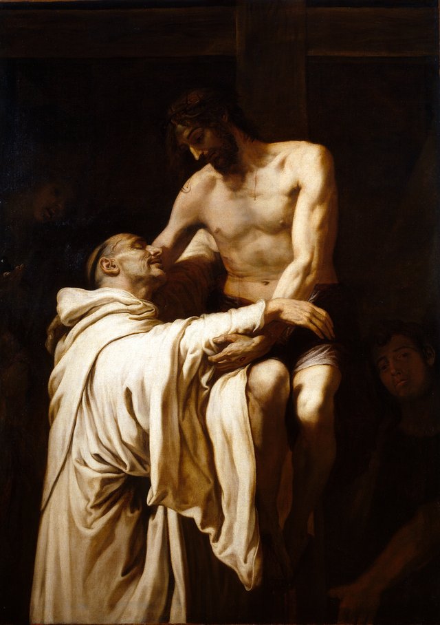 Christ embracing Saint Bernard by Francesc Ribalta