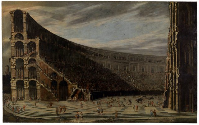Perspectival View of a Roman Amphitheatre by Viviano Codazzi