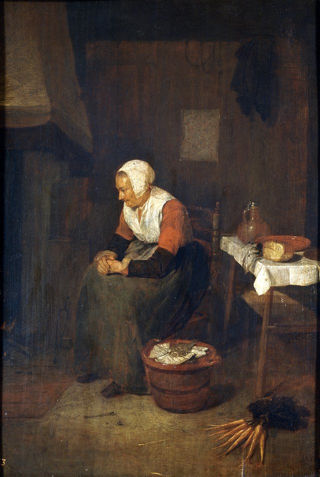 Old Woman by a Fireplace by Quirijn van Brekelenkam