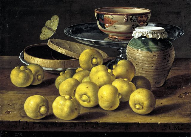 Limes, a Box of Jelly, butterfly and recipients by Luis Egidio Meléndez