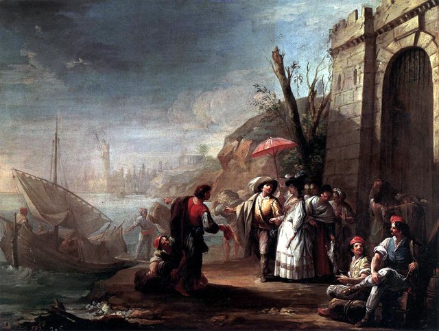 The Embarkation by Mariano Salvador Maella