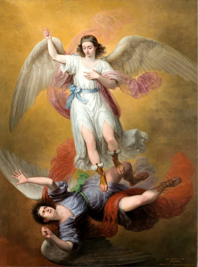The Fall of Lucifer by Antonio María Esquivel