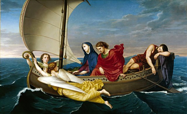 Travel of the Blessed Virgin and St. John to Ephesus after the death of Savior by Germán Hernández Amores