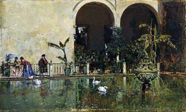 Pool in the Gardens of the Real Alcázar, Seville by Raimundo de Madrazo y Garreta