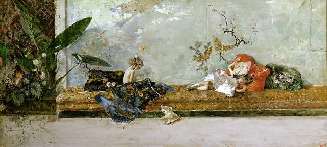 The Painter's Children in the Japanese Room by Mariano Fortuny Marsal