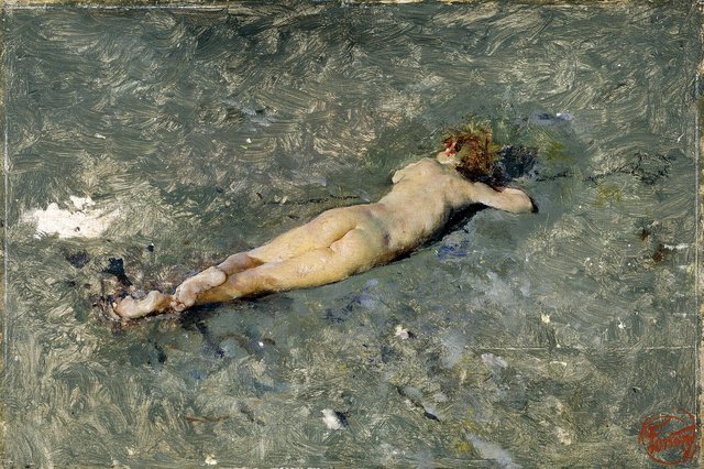 Nude Boy on the Beach at Portici by Mariano Fortuny Marsal